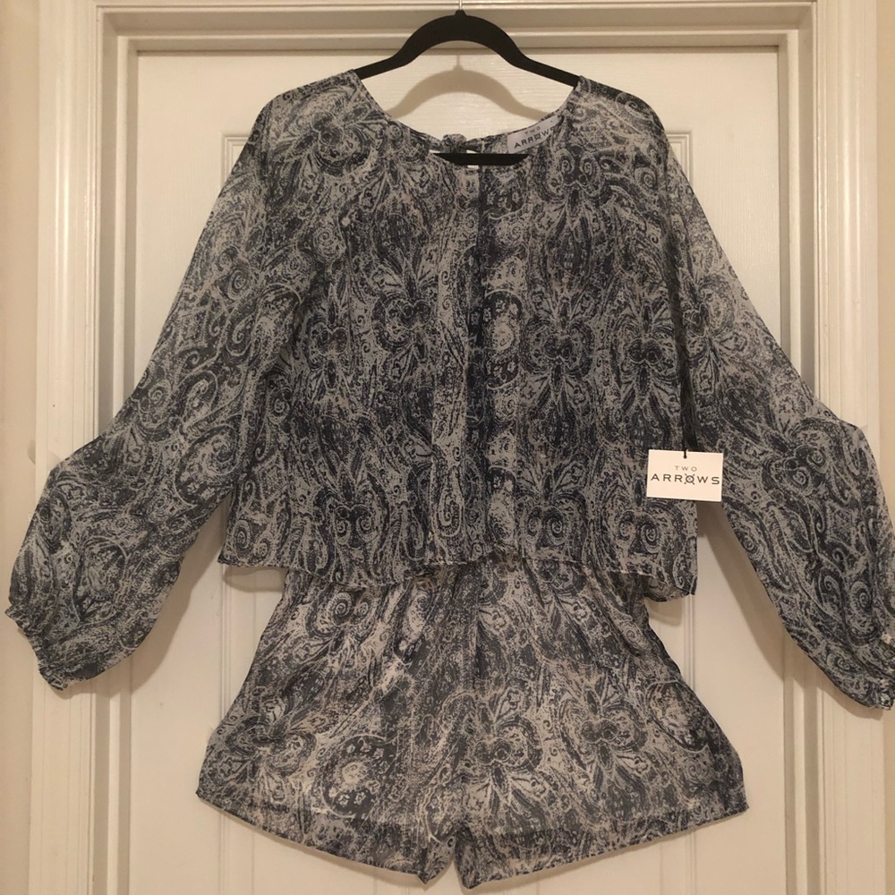 Long Sleeve Shorts Romper